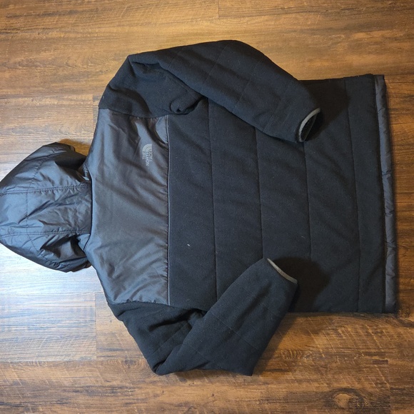 The North Face Black Hooded Coat Reversible Size Boy 14/16 L - Picture 7 of 7